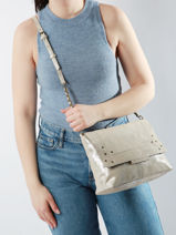 Cross Body Tas Felizia Leder Pieces Zilver felizia 17116819-vue-porte